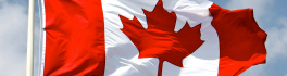 canada flag in wind